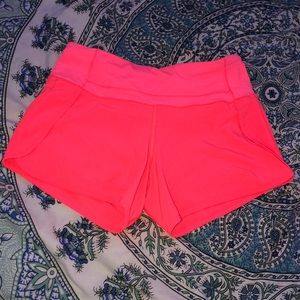 Hot Pink/Coral Lulu Running Shorts